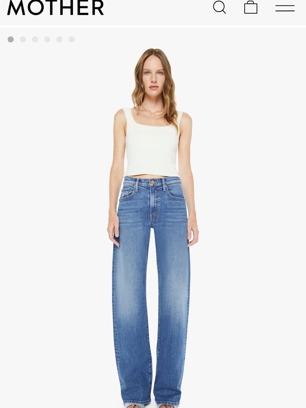 MOTHER Mid rise lasso Jeans in Knick knack paddy whack